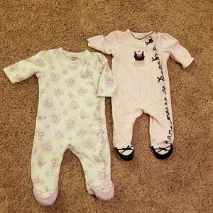 Little Me 2pc baby girl onesies pajamas